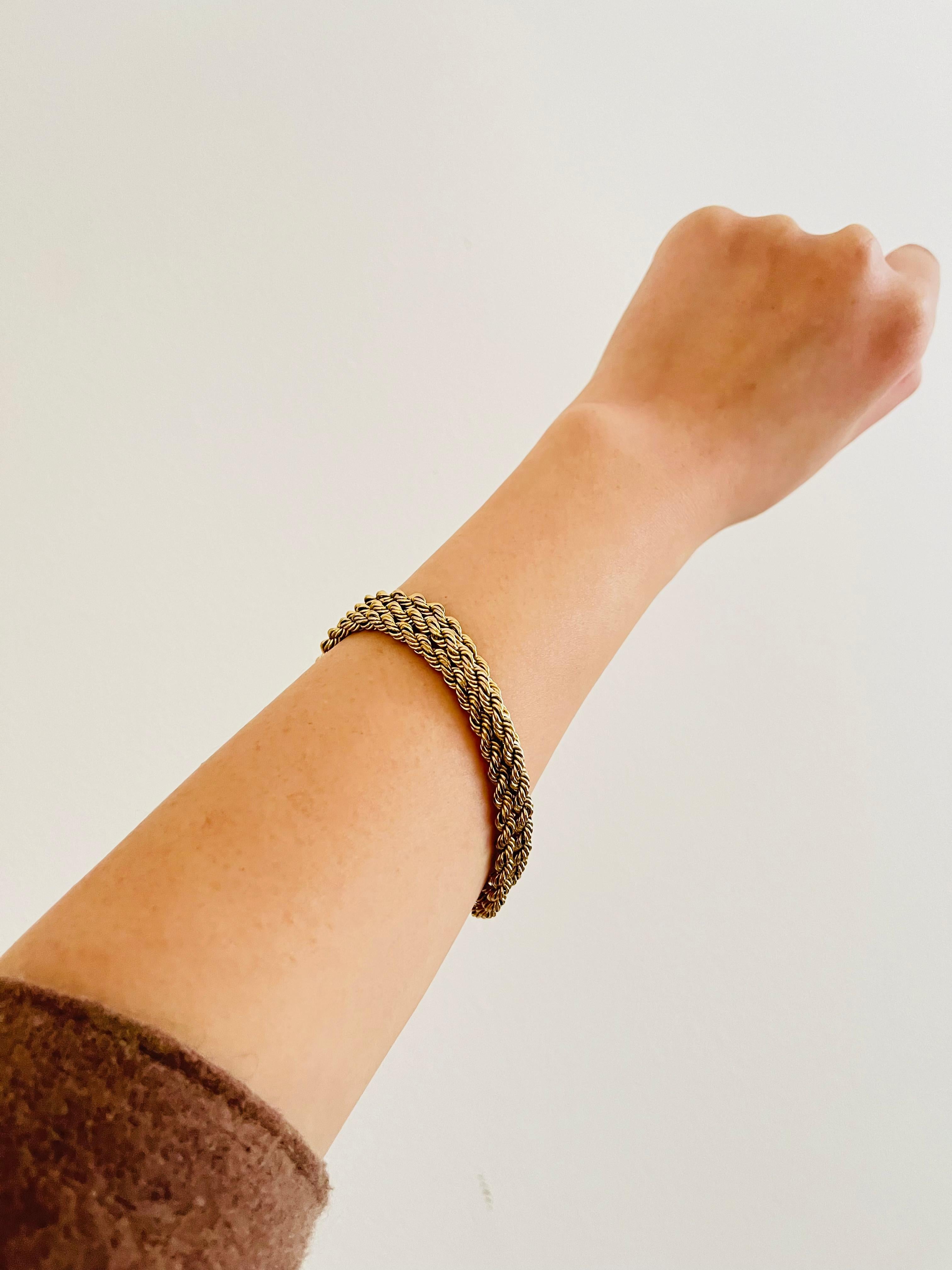 Christian Dior Vintage 1980er Jahre Twist Kette Seil Versatile Lange Halskette Armband im Angebot 5