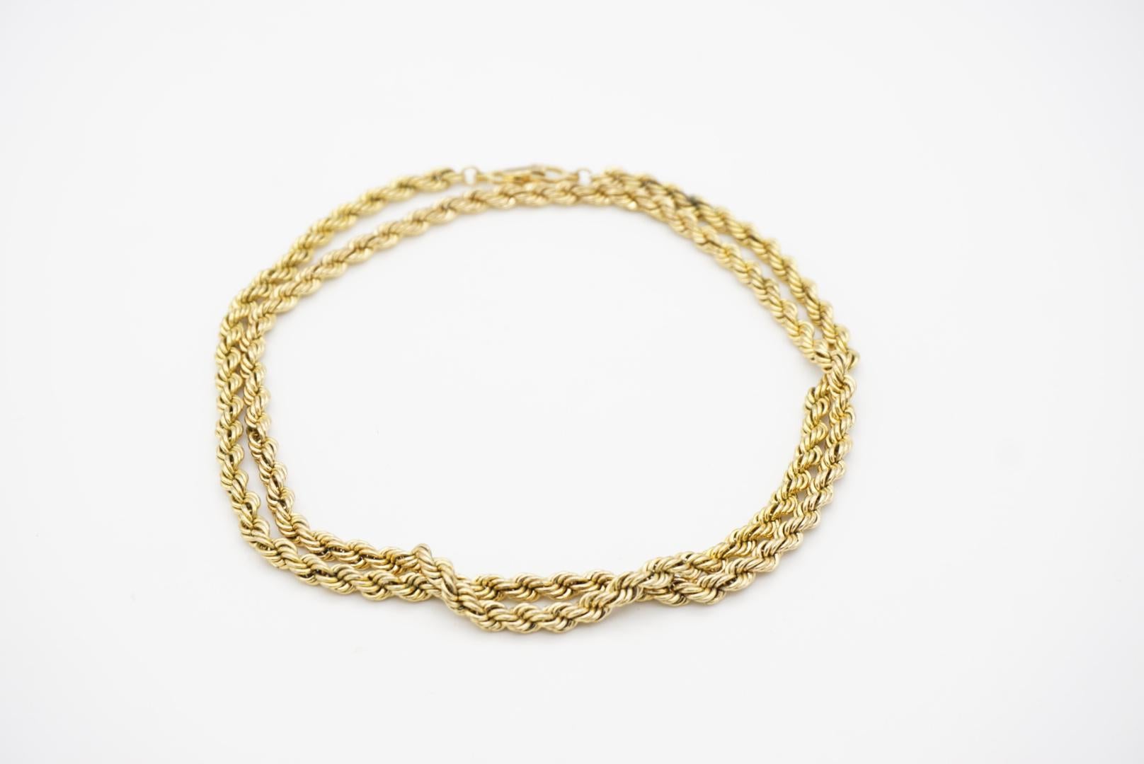 Christian Dior Vintage 1980 Twist Chain Rope Versatile Long Necklace Bracelet en vente 6