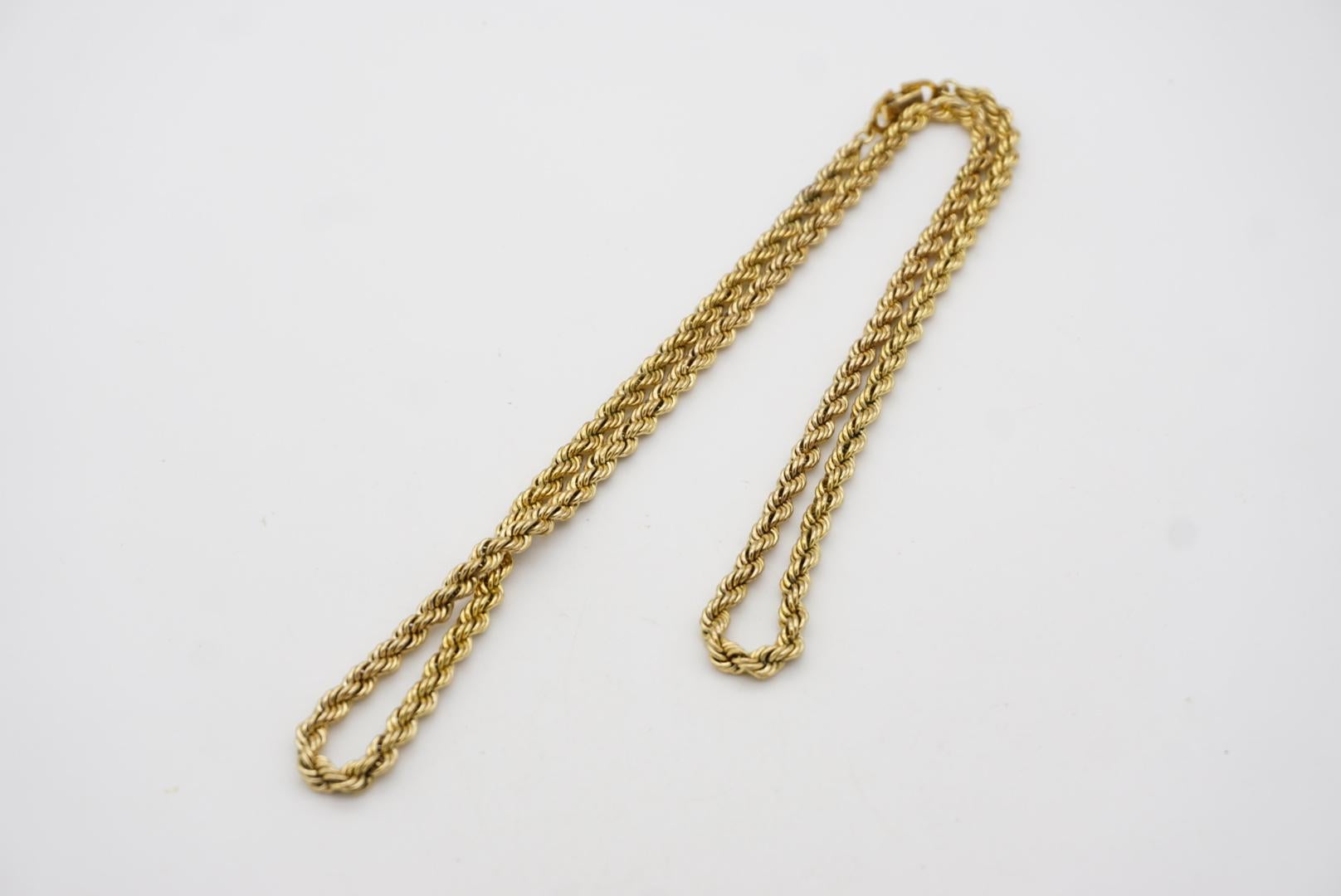 Christian Dior Vintage 1980 Twist Chain Rope Versatile Long Necklace Bracelet en vente 7