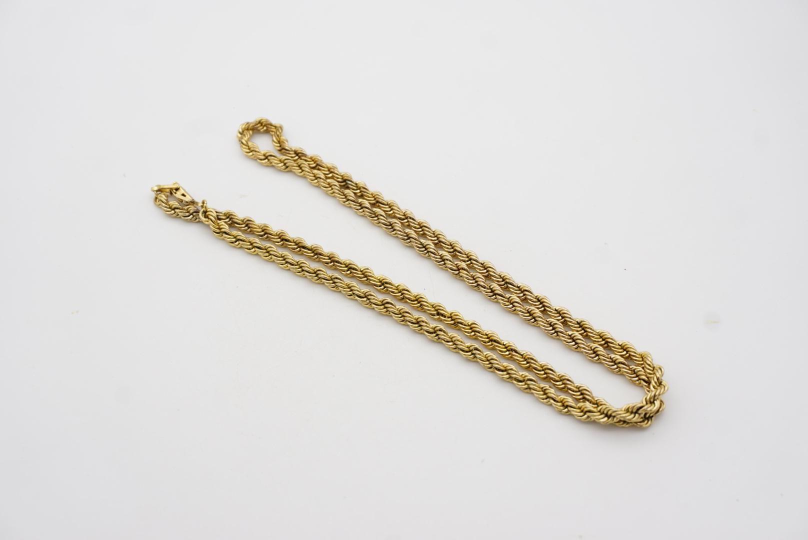 Christian Dior Vintage 1980 Twist Chain Rope Versatile Long Necklace Bracelet en vente 8