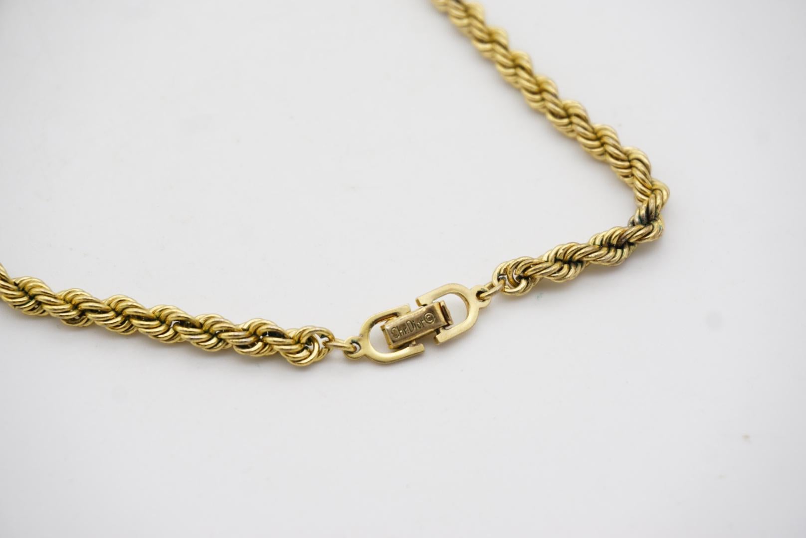 Christian Dior Vintage 1980 Twist Chain Rope Versatile Long Necklace Bracelet en vente 9