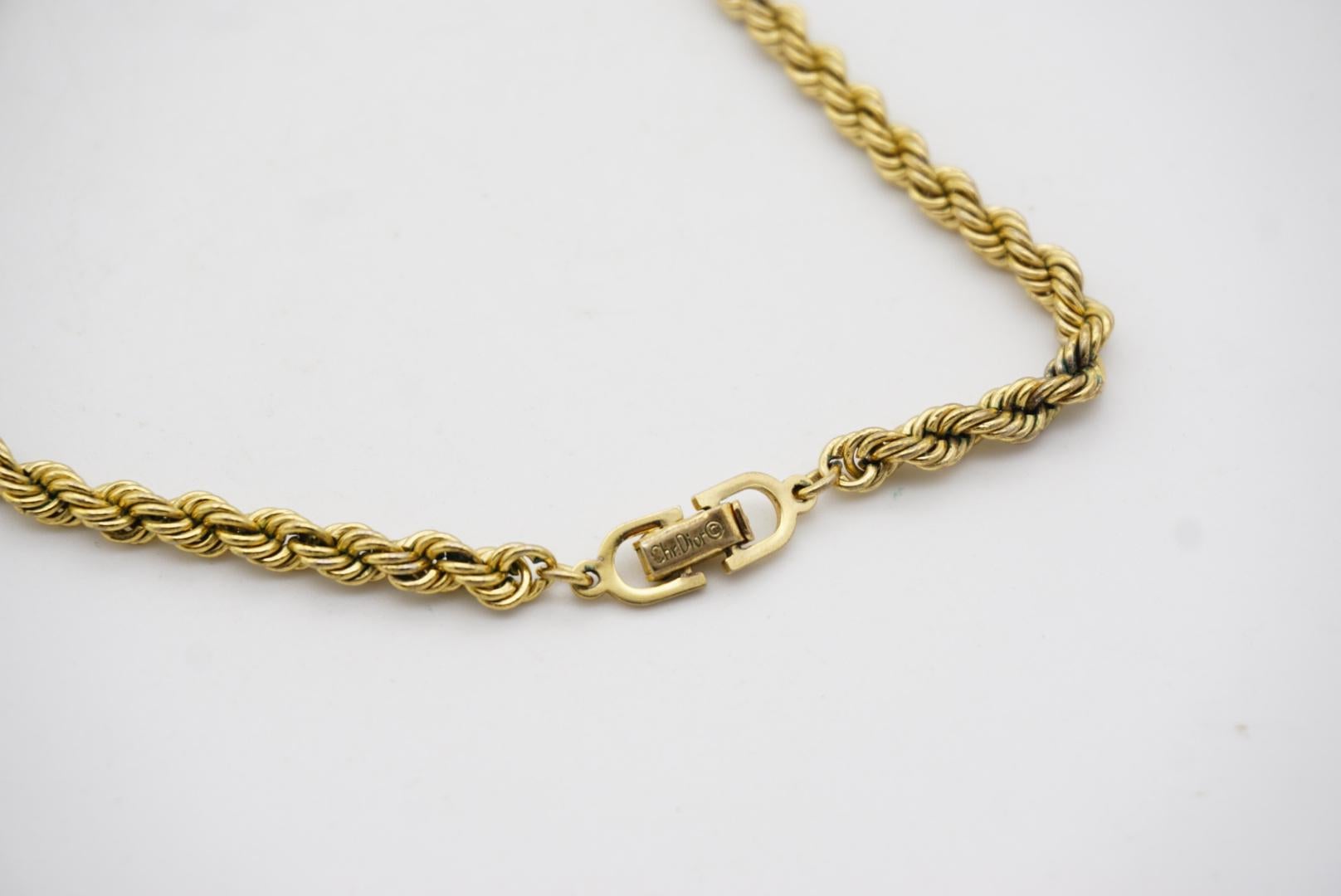 Christian Dior Vintage Años 80 Twist Chain Rope Versátil Collar Largo Pulsera en venta 9