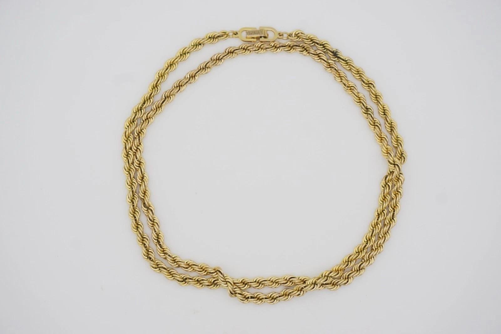 Christian Dior Vintage 1980er Jahre Twist Kette Seil Versatile Lange Halskette Armband im Angebot 10