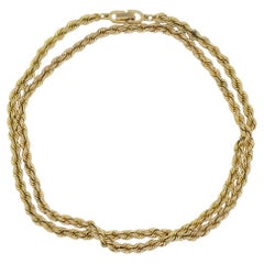 Christian Dior Vintage 1980s Versatile Twist Rope Chain Gold Long Necklace