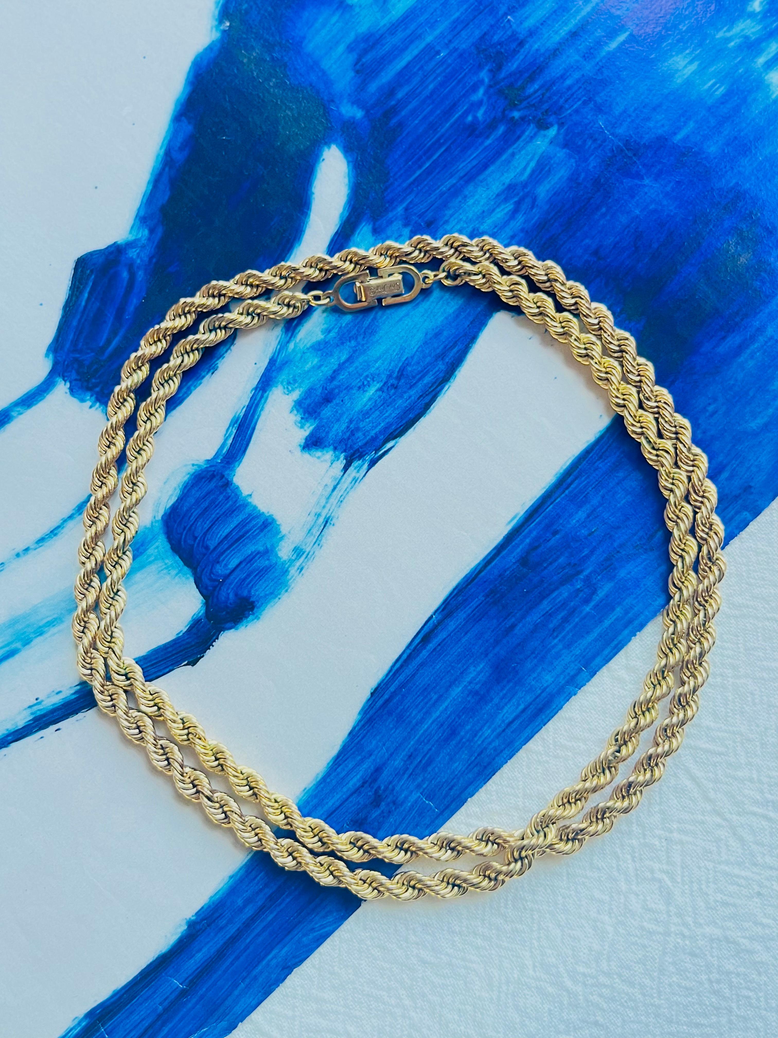 Christian Dior Vintage Años 80 Twist Chain Rope Versátil Collar Largo Pulsera Art Decó en venta