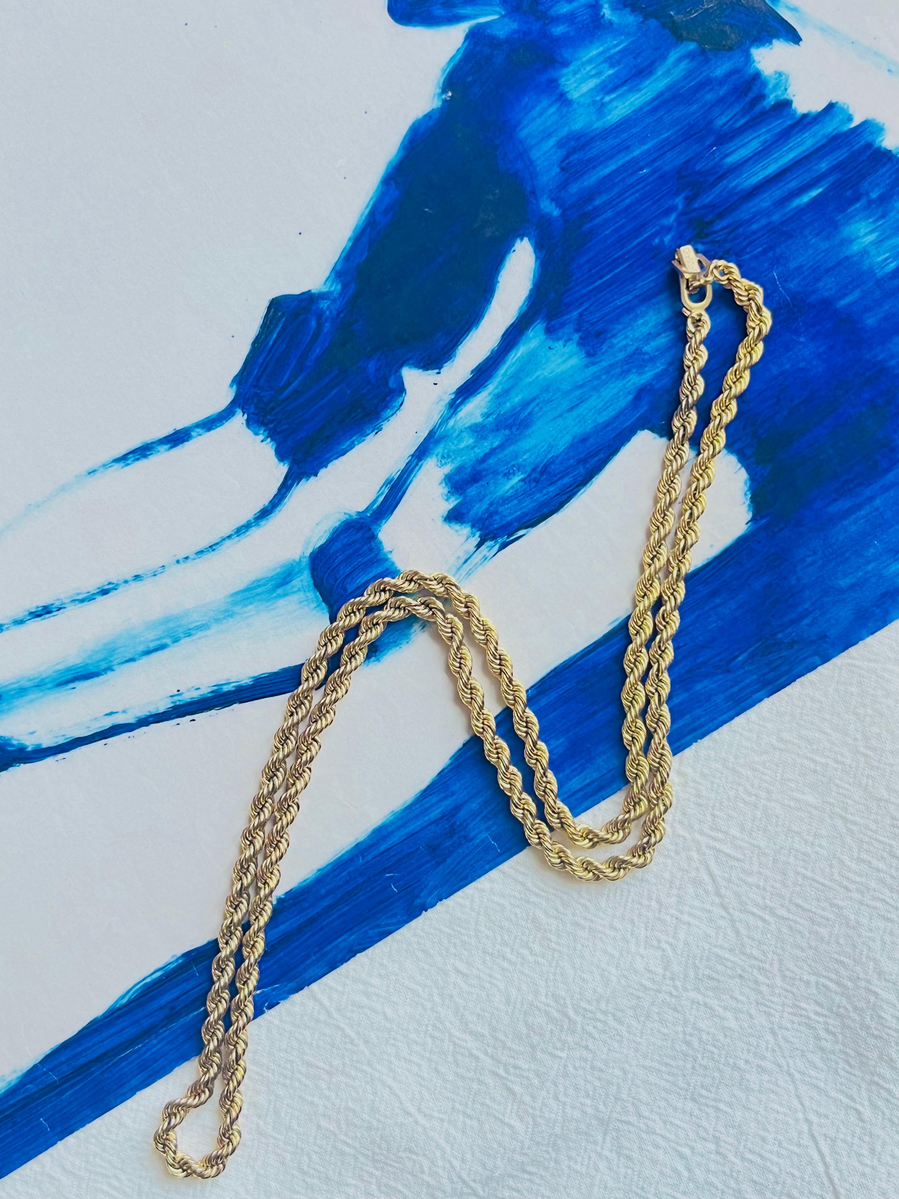 Femenino o masculino Christian Dior Vintage Años 80 Twist Chain Rope Versátil Collar Largo Pulsera en venta