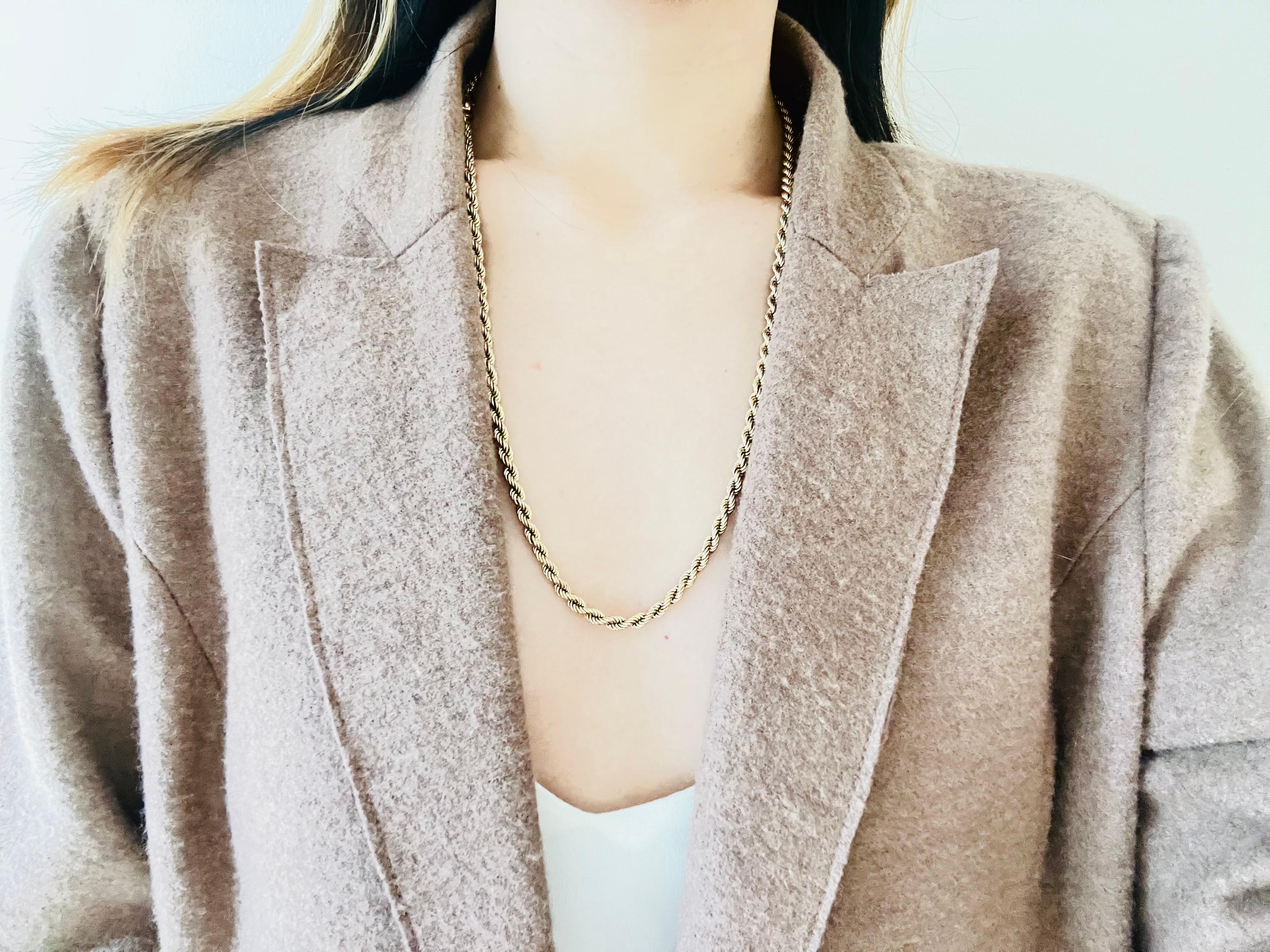 Christian Dior Vintage Años 80 Twist Chain Rope Versátil Collar Largo Pulsera en venta 1