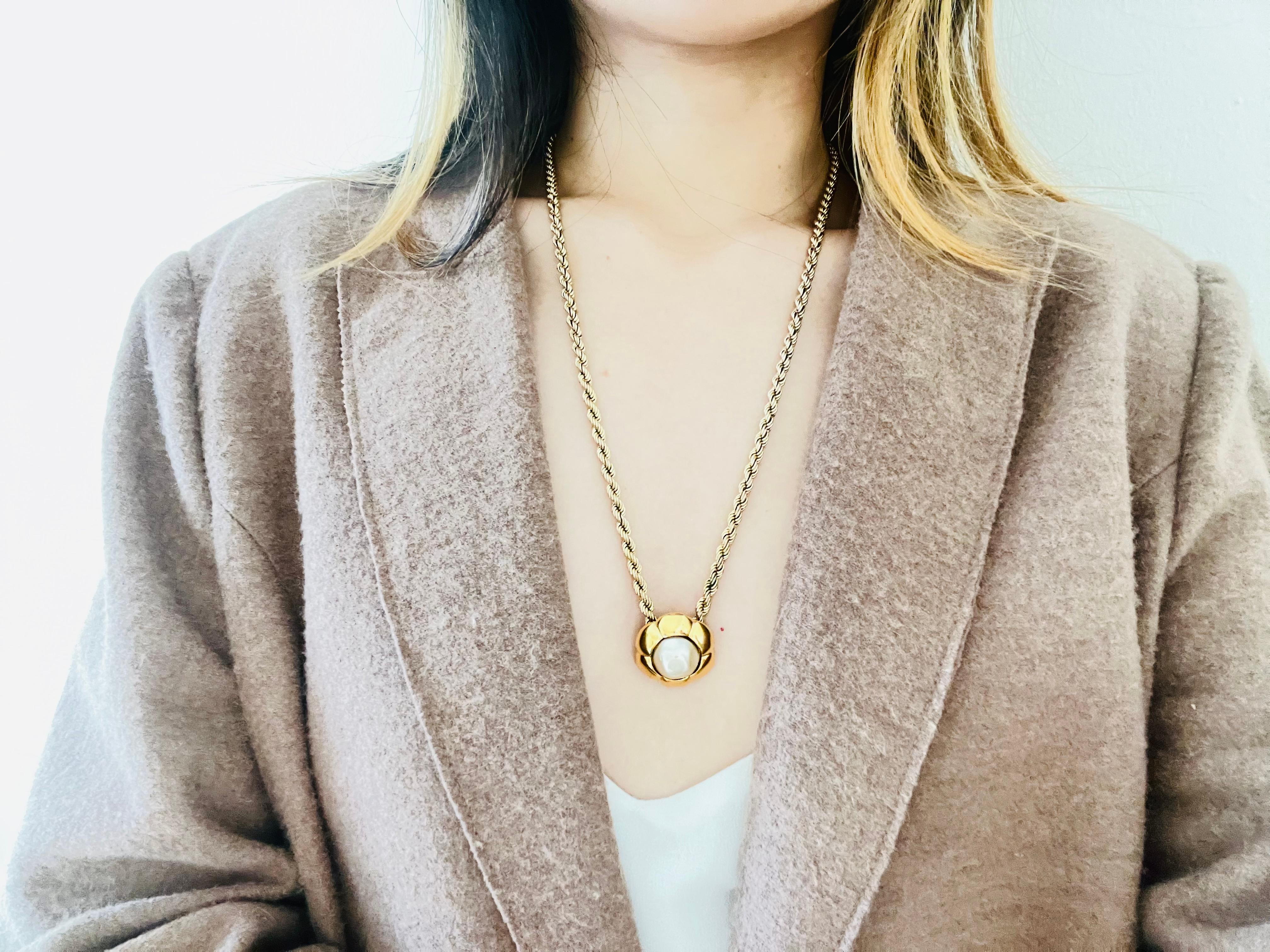 Christian Dior Vintage Años 80 Twist Chain Rope Versátil Collar Largo Pulsera en venta 3