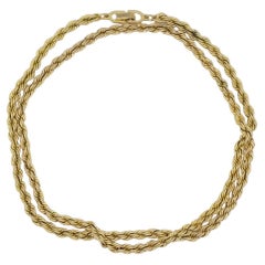 Christian Dior Vintage 1980s Versatile Twist Rope Chain Gold Long Necklace