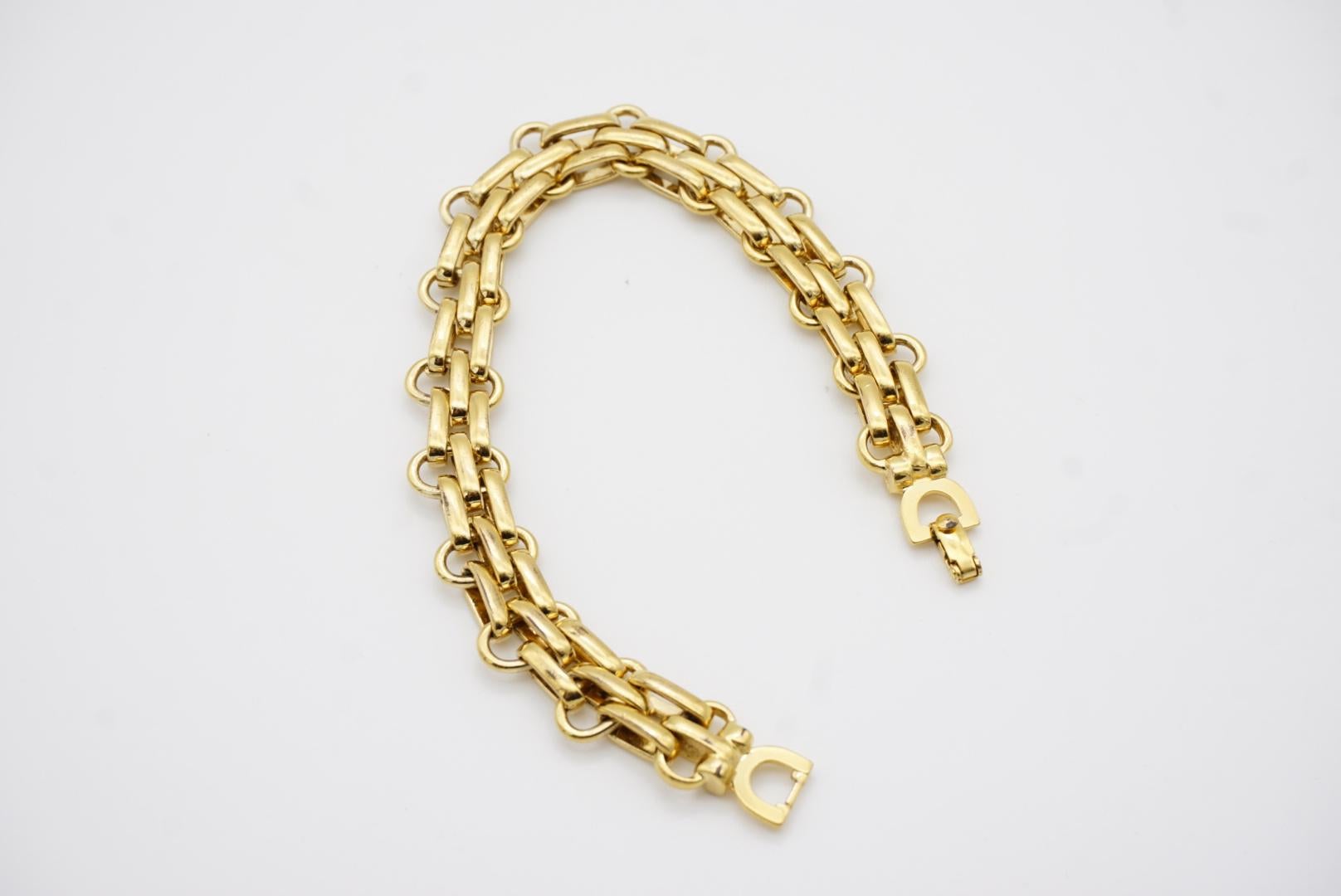 Christian Dior Vintage 1980s Unisex Classic Interlocked Link Modernist Bracelet 7
