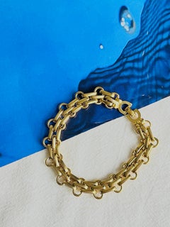 Christian Dior Vintage 1980er Jahre Unisex Classic Interlocked Link Modernist Bracelet