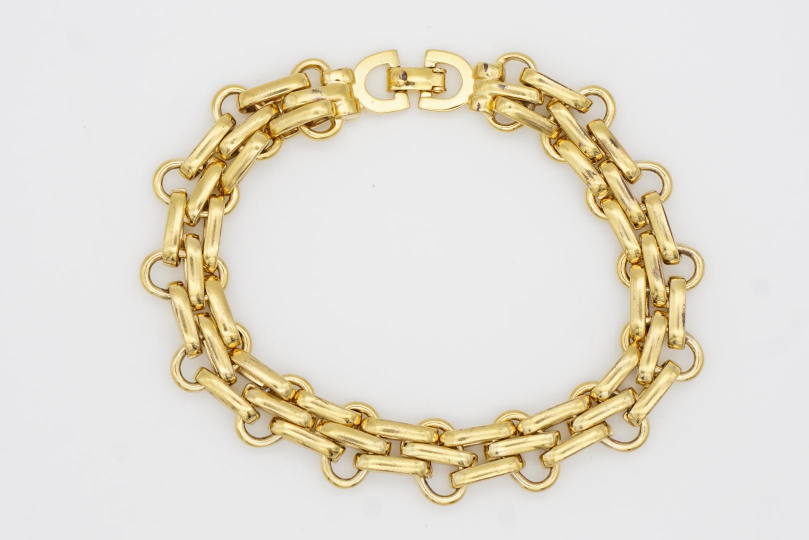 Christian Dior Vintage 1980er Jahre Unisex Classic Interlocked Link Modernist Bracelet 5