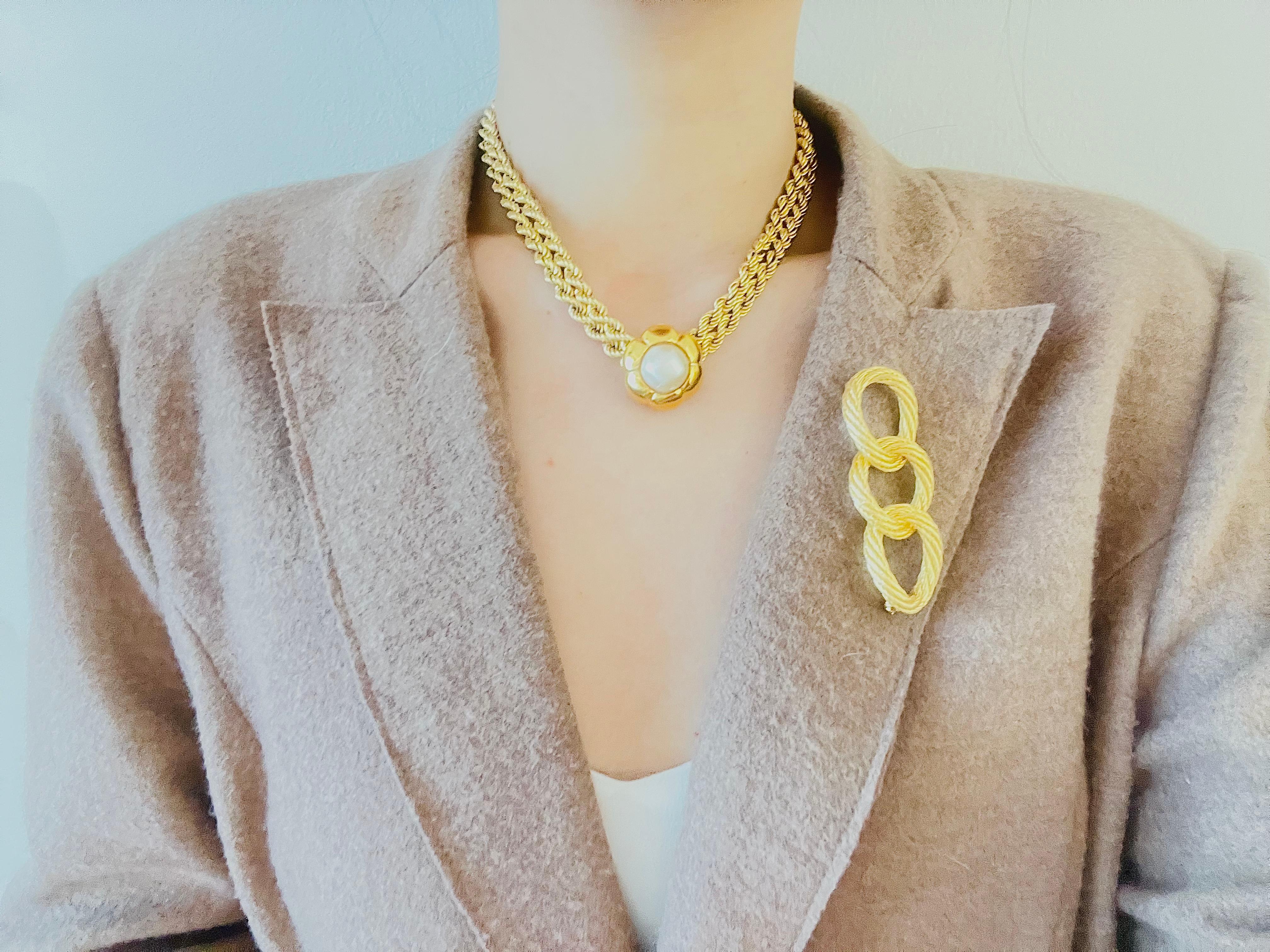 Christian Dior Vintage 1980s Versatile Twist Rope Chain Gold Long Necklace en vente 5