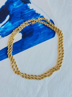 Christian Dior Vintage 1980s Versatile Twist Rope Chain Gold Long Necklace