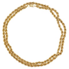 Christian Dior Vintage 1980er Jahre Versatile Twist Seil Kette Gold Lange Halskette