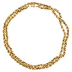 Christian Dior Vintage 1980s Versatile Twist Rope Chain Gold Long Necklace