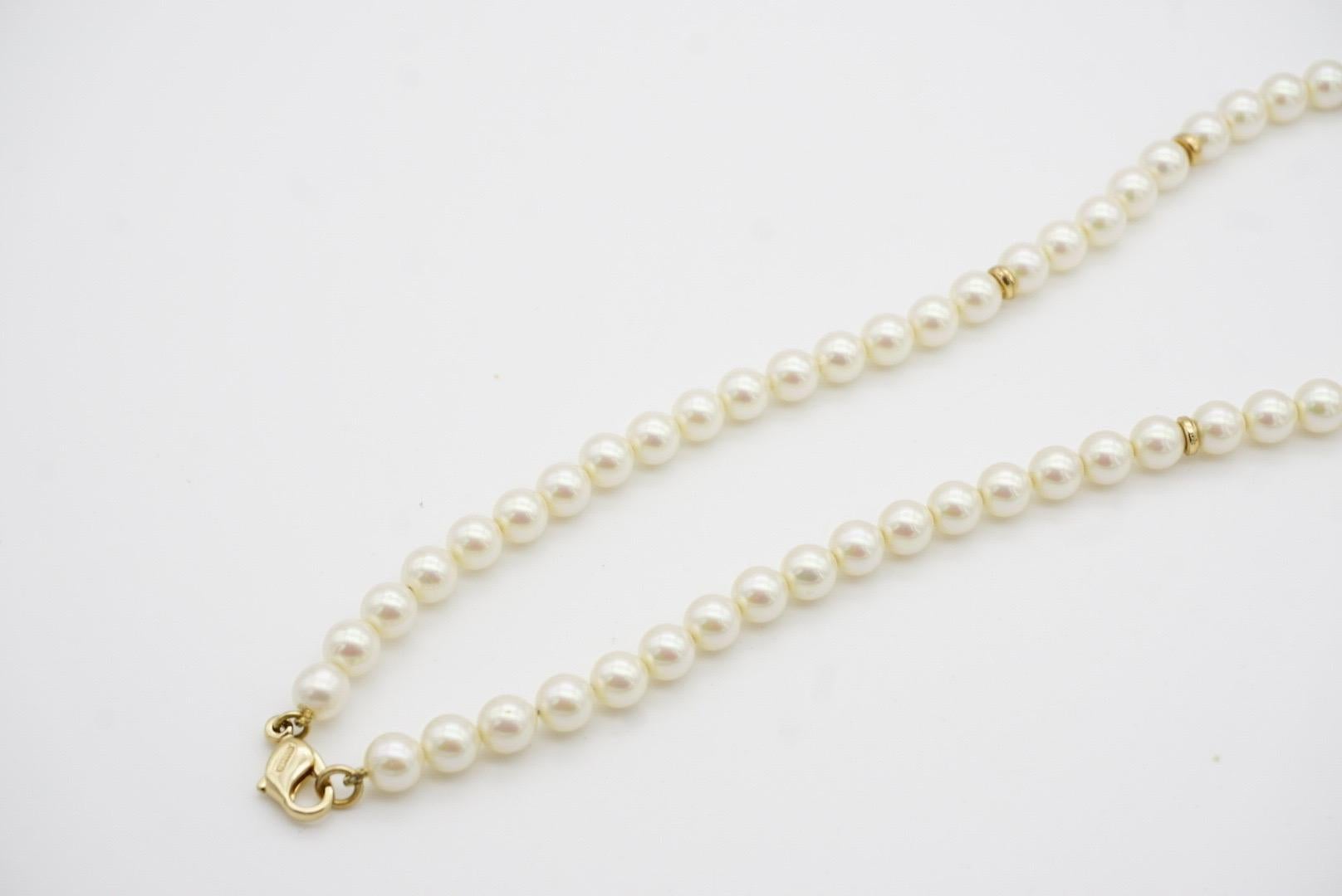 Christian Dior Vintage anni '80 Collana di perle bianche con cristalli a goccia d'acqua in vendita 9