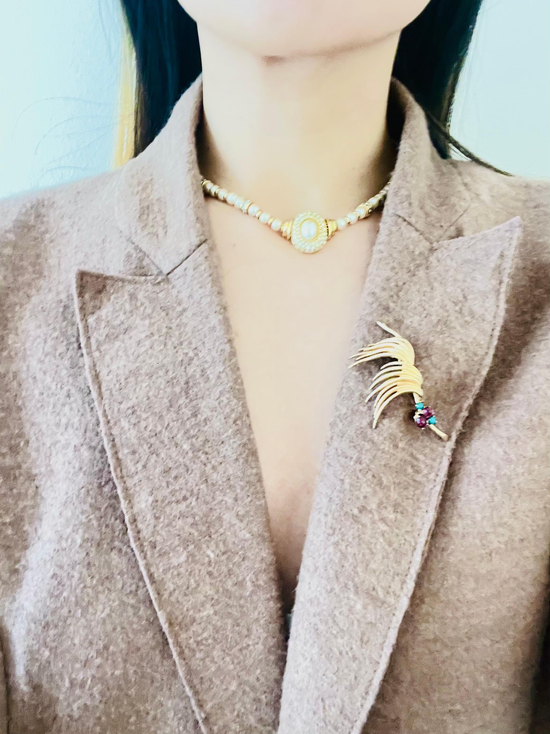 Christian Dior, collier vintage des années 1980, perles blanches, perles rondes ovales et cristaux en vente 4