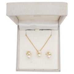 Christian Dior Vintage anni '80 Perle Bianche Cristalli Oro Eleg 2 Set