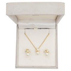 Christian Dior Vintage anni '80 Perle Bianche Cristalli Oro Eleg 2 Set