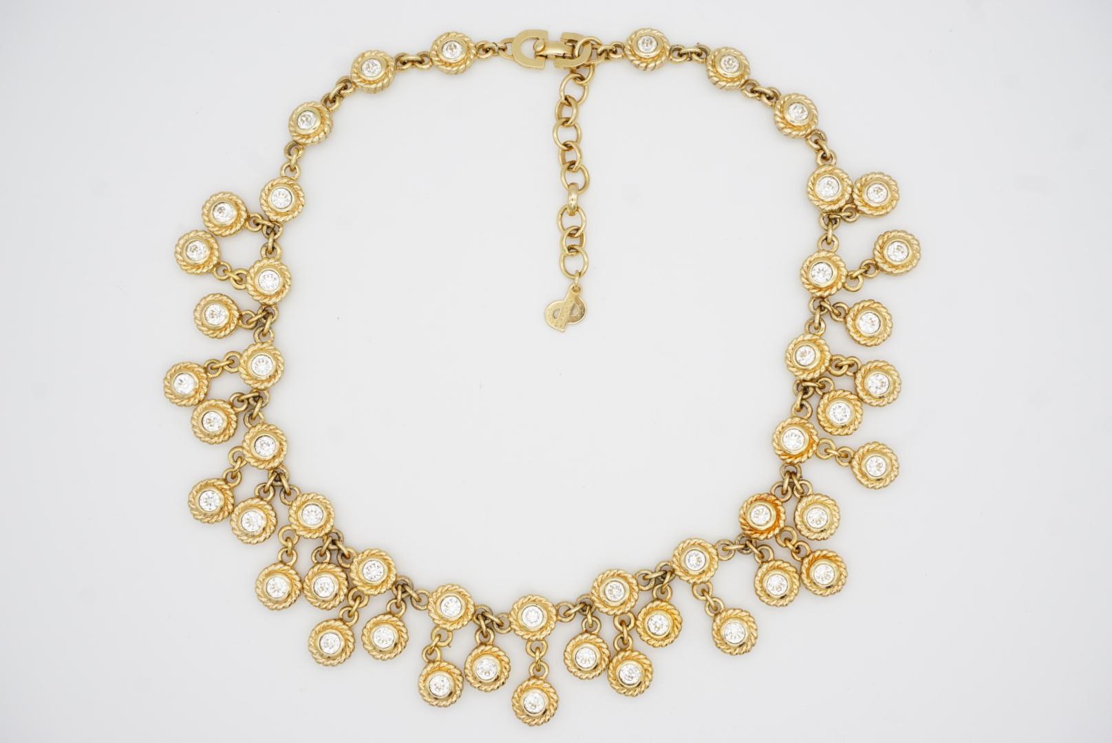 Christian Dior Vintage 1980s Whole Sparkling Crystals Charm Peacock Necklace For Sale 5