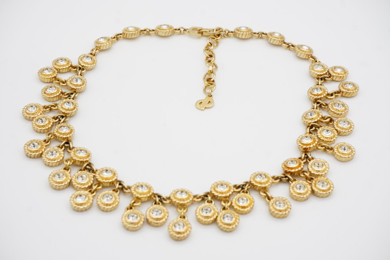 Christian Dior Vintage 1980s Whole Sparkling Crystals Charm Peacock Necklace For Sale 6