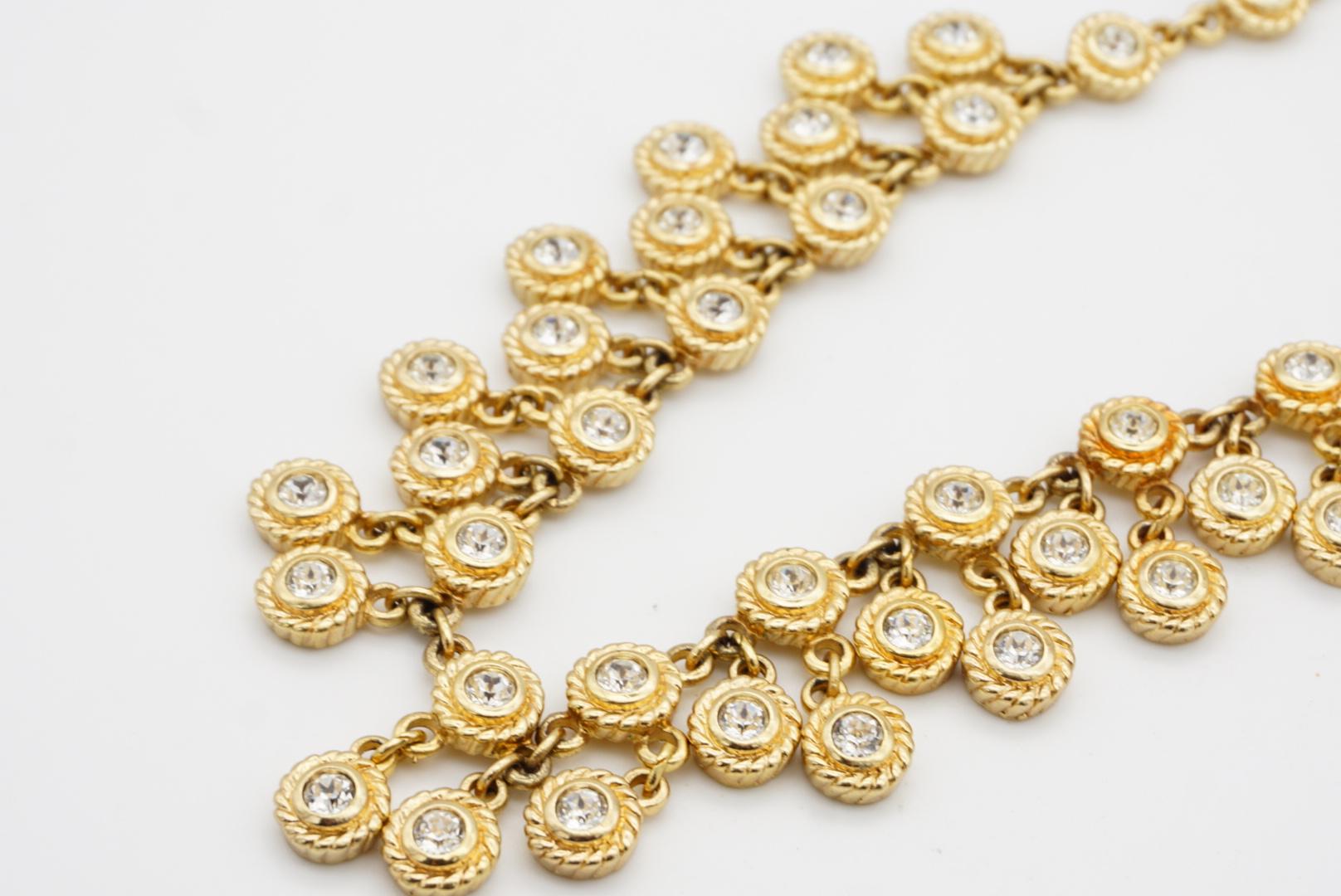 Christian Dior Vintage 1980s Whole Sparkling Crystals Charm Peacock Necklace For Sale 7
