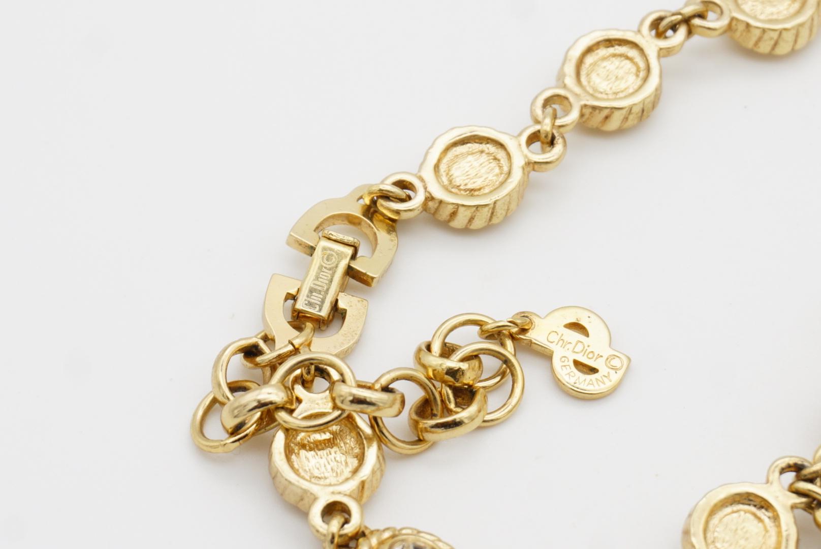 Christian Dior Vintage anni '80 Collana di pavoni con charme di cristalli interi 9