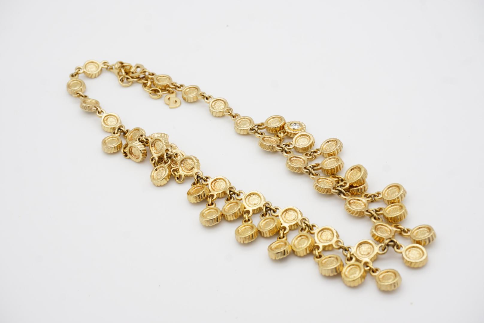 Christian Dior Vintage 1980s Whole Sparkling Crystals Charm Peacock Necklace For Sale 9