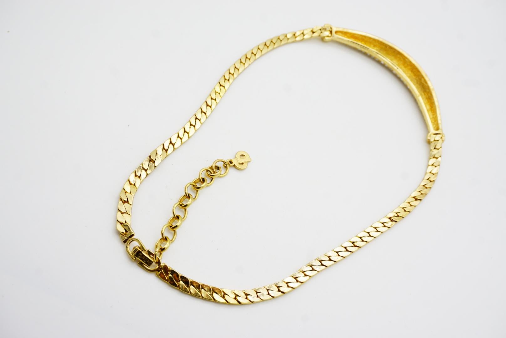 Christian Dior Vintage anni '80, collana con ciondolo a mezzaluna con cristalli scintillanti in vendita 7