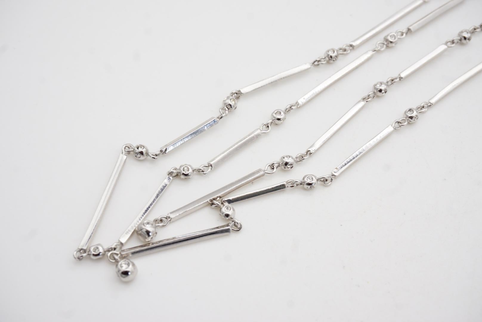 Christian Dior Vintage 1990 Weiße Kristalle Langer Stab Dreieck Vielseitige Halskette im Angebot 10
