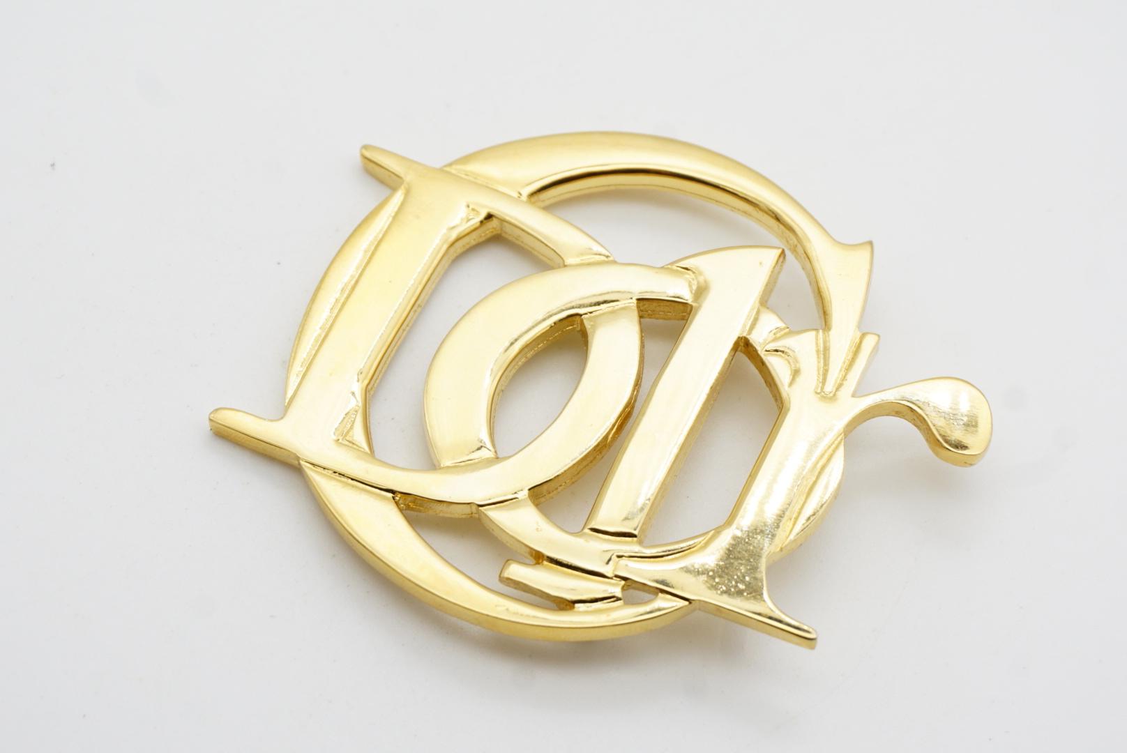 Christian Dior Vintage 1990s Large Logo Monogram Letters Interlocked Brooch For Sale 5