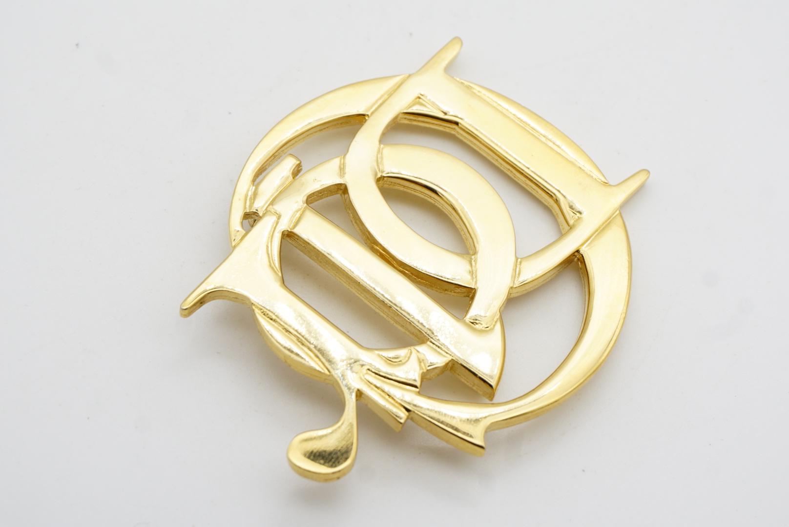 Christian Dior Vintage 1990s Large Logo Monogram Letters Interlocked Brooch For Sale 6