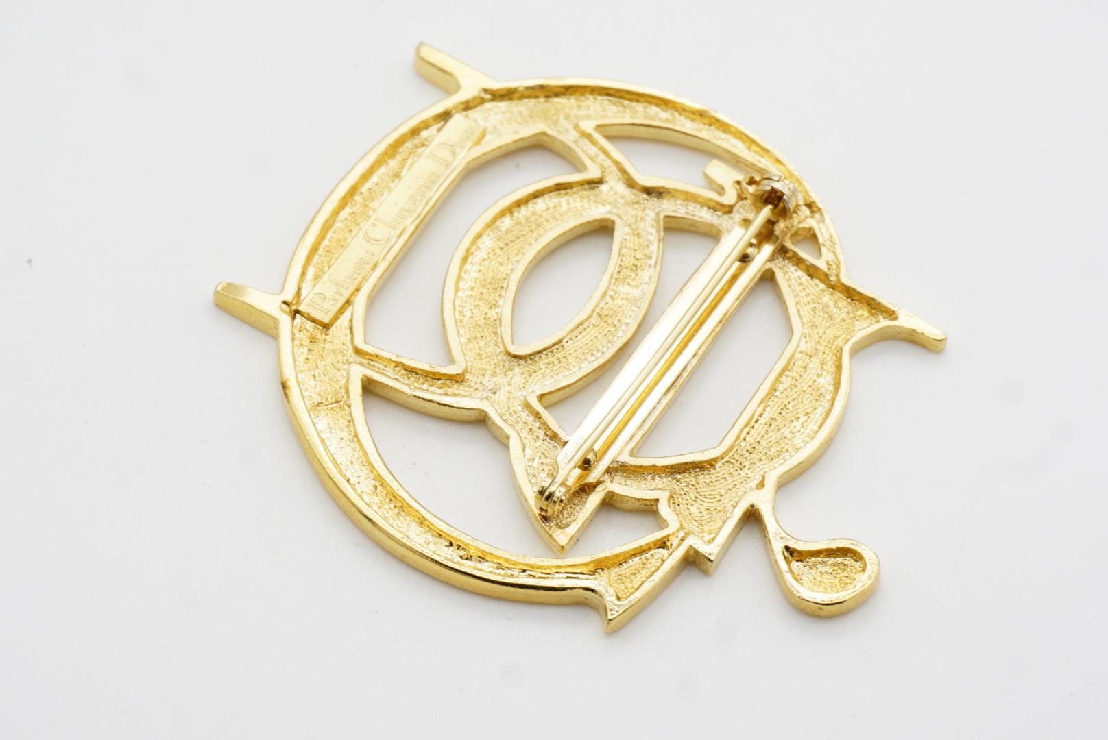 Christian Dior Vintage 1990s Large Logo Monogram Letters Interlocked Brooch For Sale 9