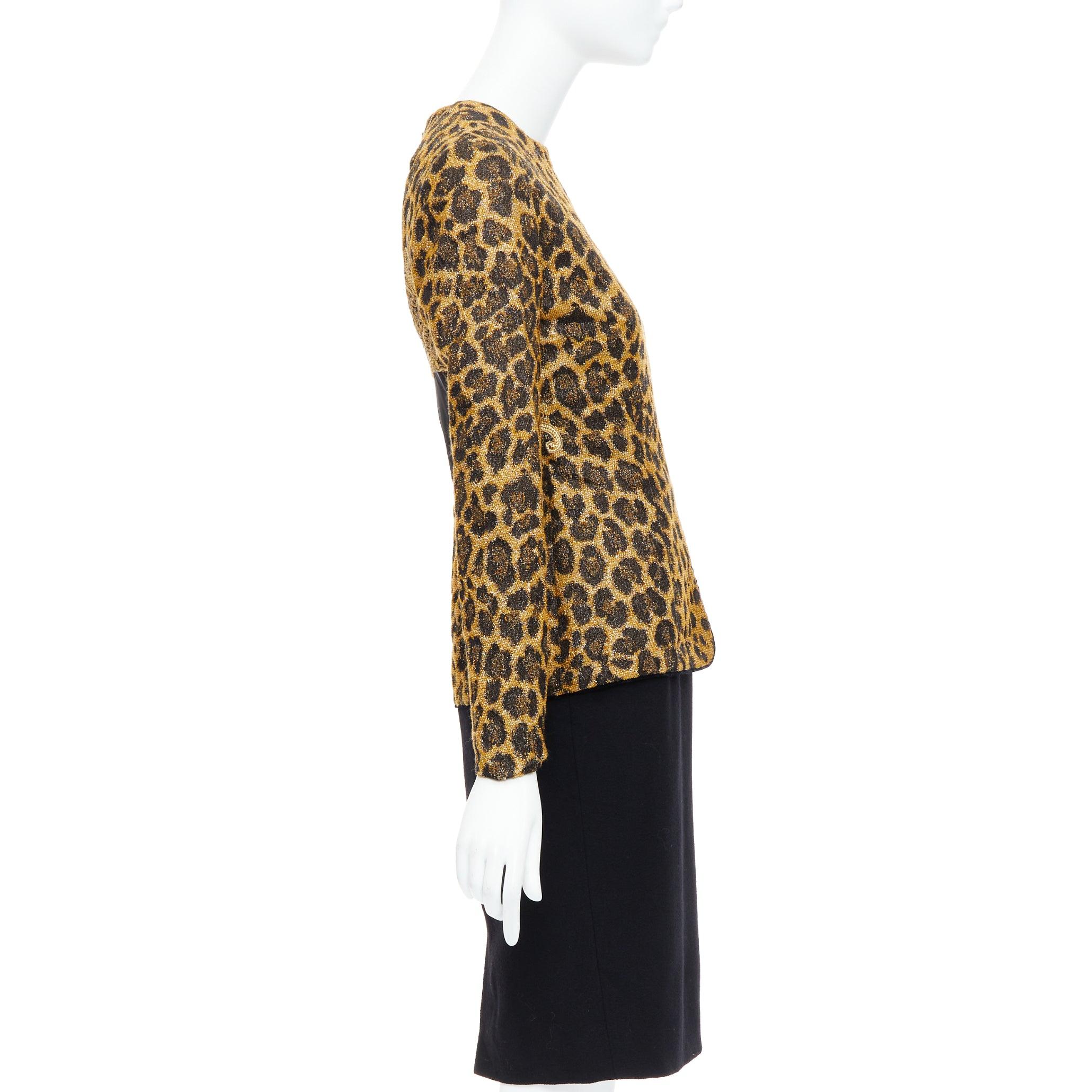 CHRISTIAN DIOR Vestido vintage años 90 bordado leopardo lúrex espalda transparente FR38 M en Excelente estado para la venta en Hong Kong, NT