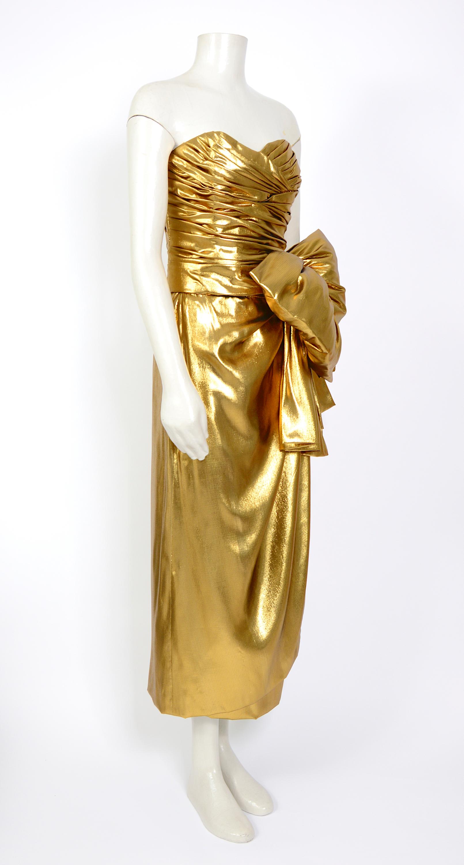 gold lame dress 80s
