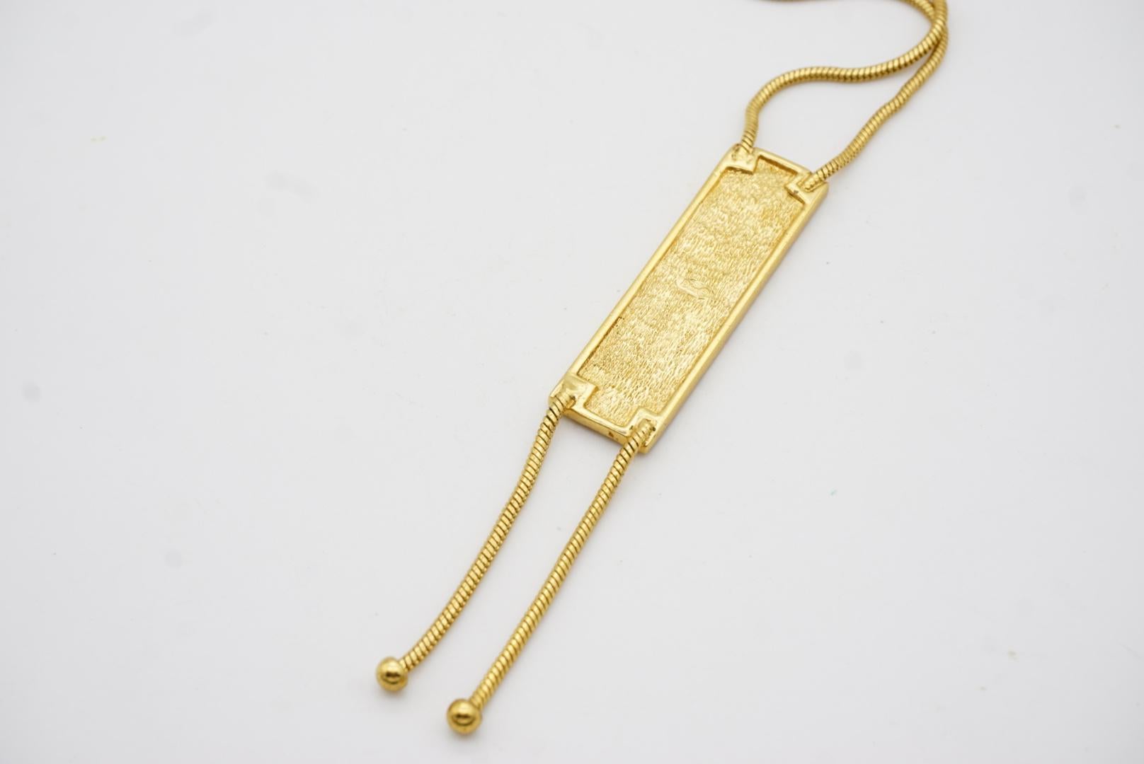 Christian Dior Vintage 1990s Long Monogram Logo Trotter Lariat Pendant Necklace 7