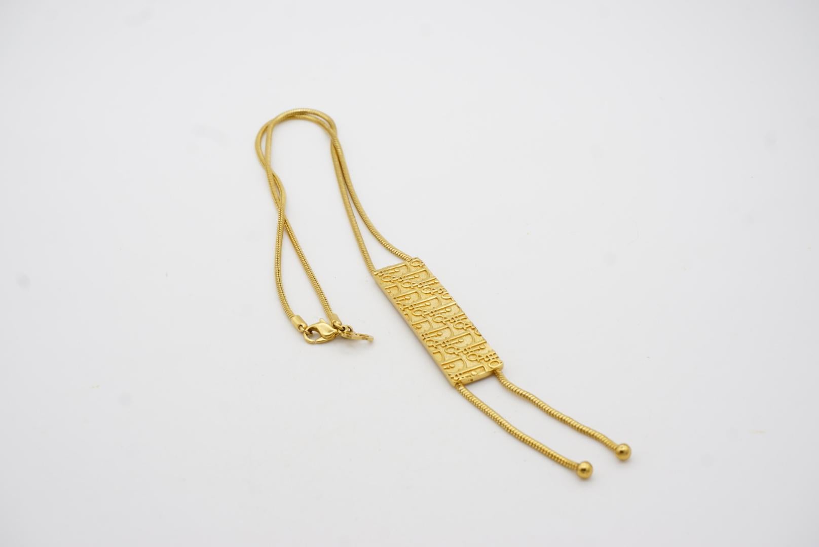 Christian Dior Vintage 1990s Long Monogram Logo Trotter Lariat Pendant Necklace 10