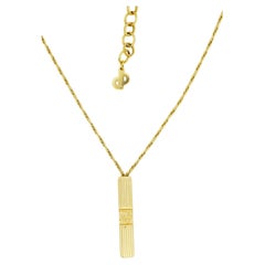Christian Dior Vintage 1990s Monogram Logo Trotter Rectangle Pendant Necklace