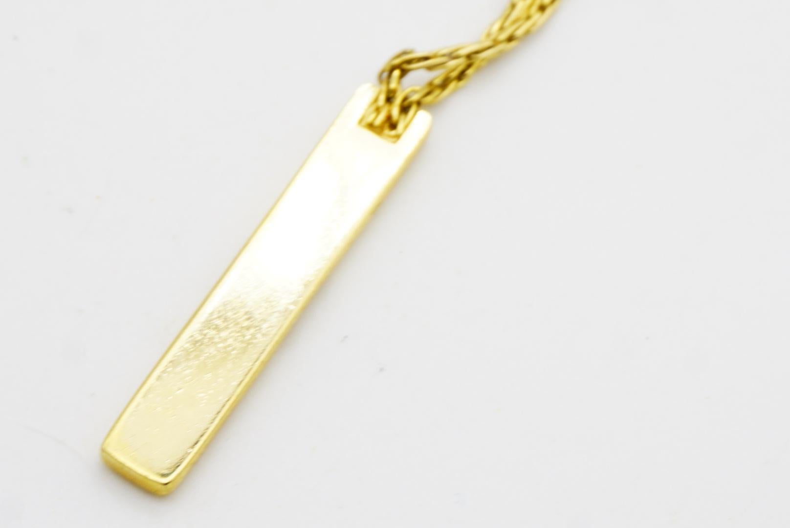 Christian Dior Vintage 1990s Monogram Logo Trotter Rectangle Pendant Necklace For Sale 4