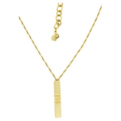 Christian Dior Vintage 1990s Monogram Logo Trotter Collana con ciondolo rettangolare