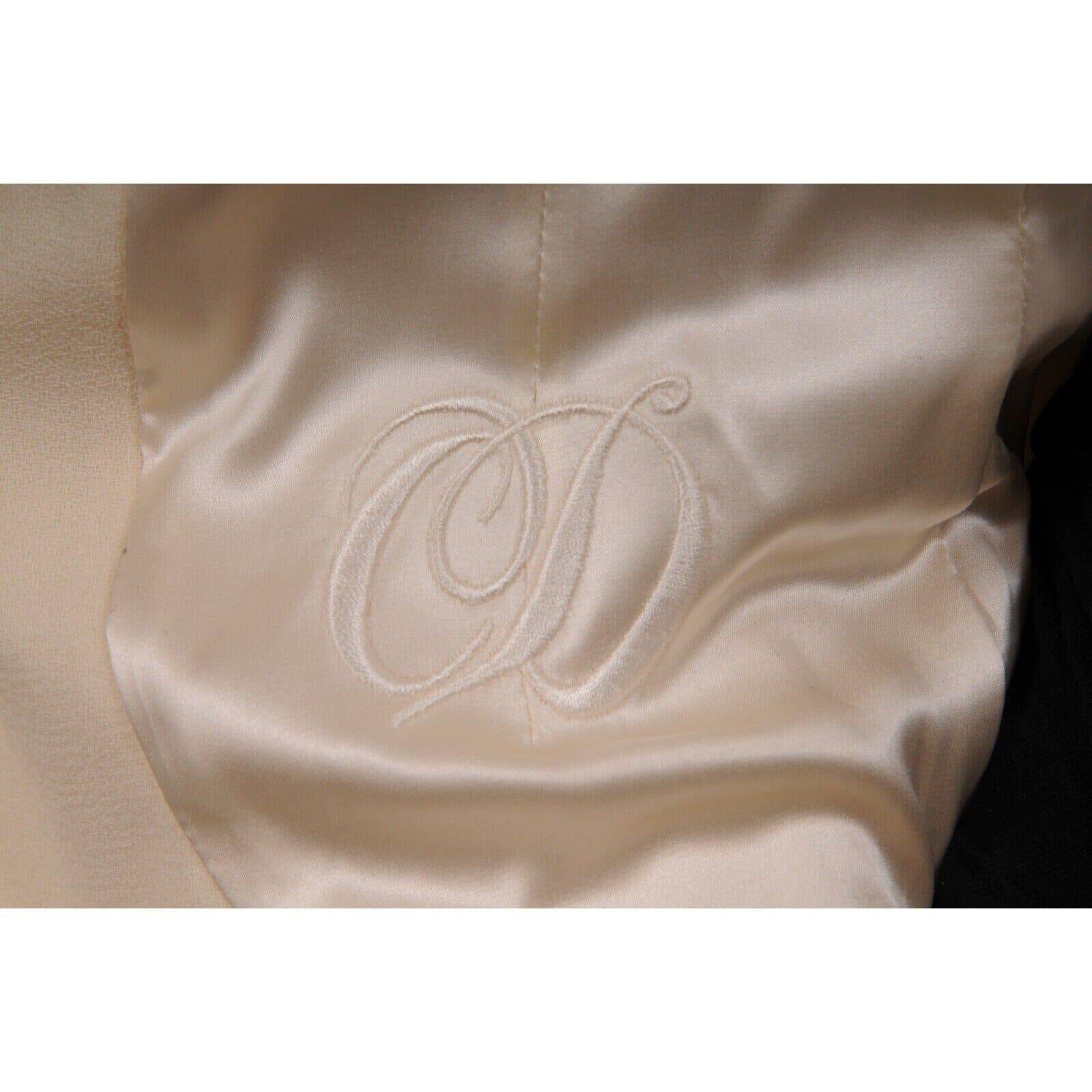 Christian Dior Vintage 2000's Shawl Lapel Fringe Blazer US 10 FR 42 Cream Wool in vendita 7