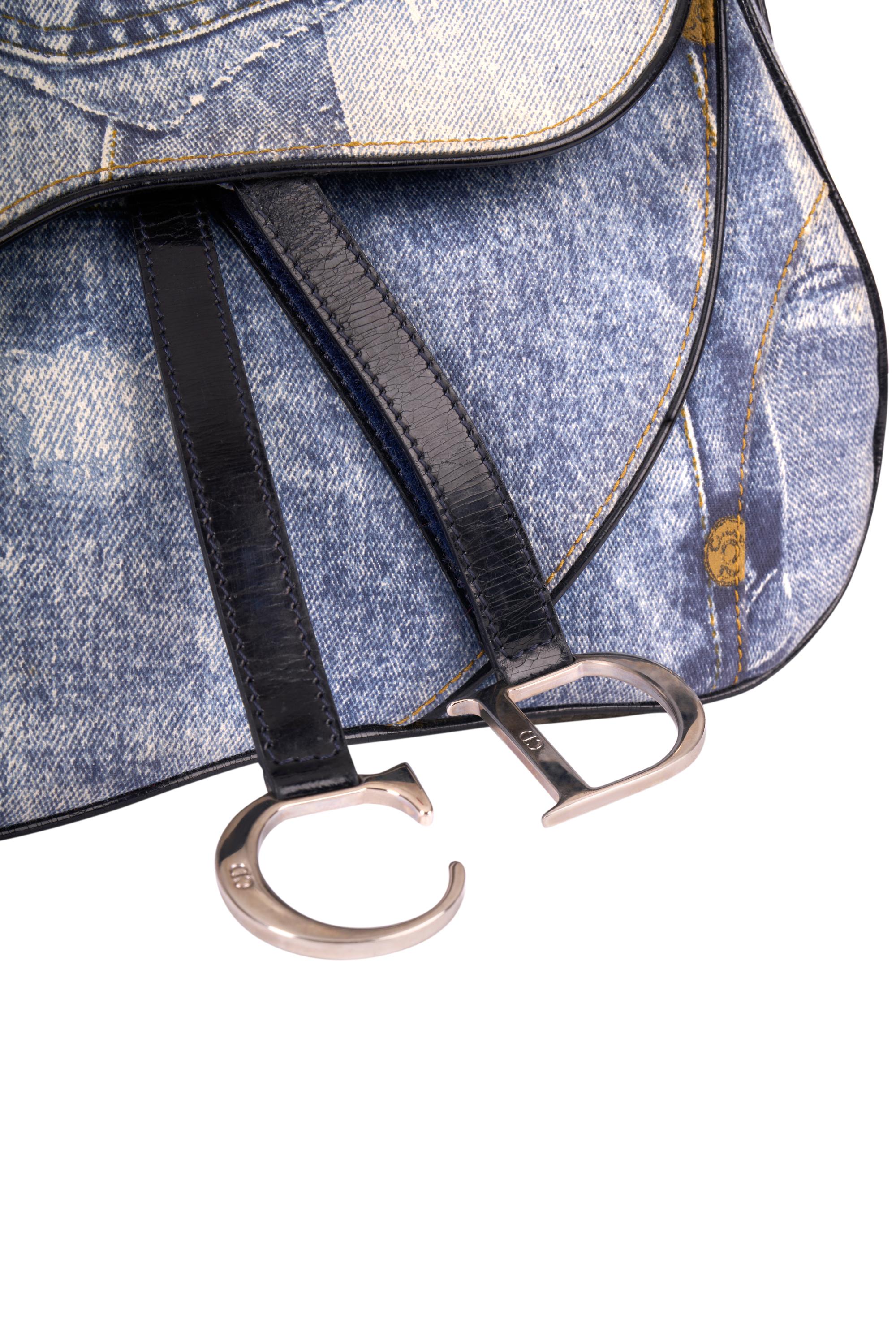 Christian Dior Vintage 2001 Double Denim Saddle Bag 1