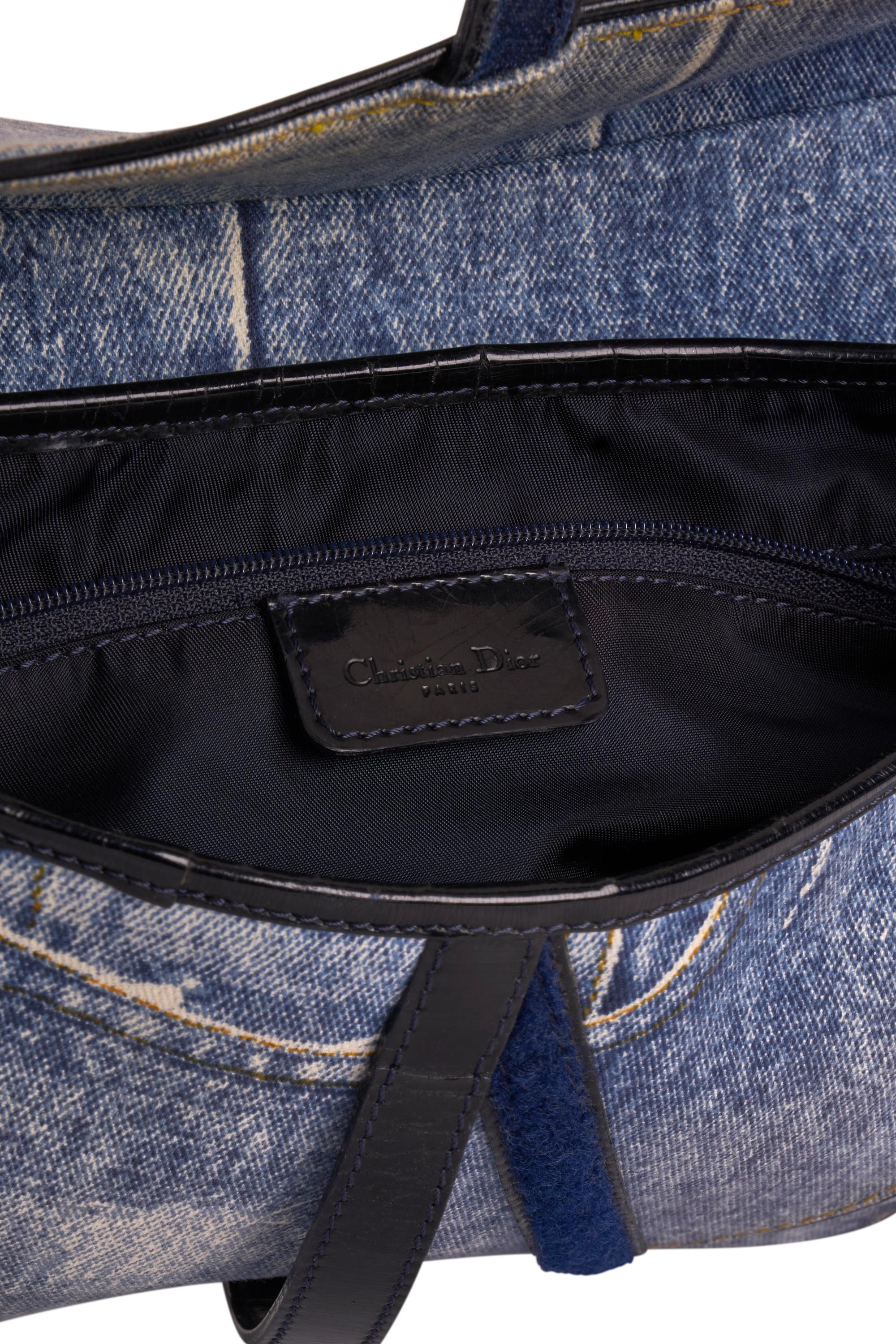 Christian Dior Vintage 2001 Double Denim Saddle Bag For Sale 1