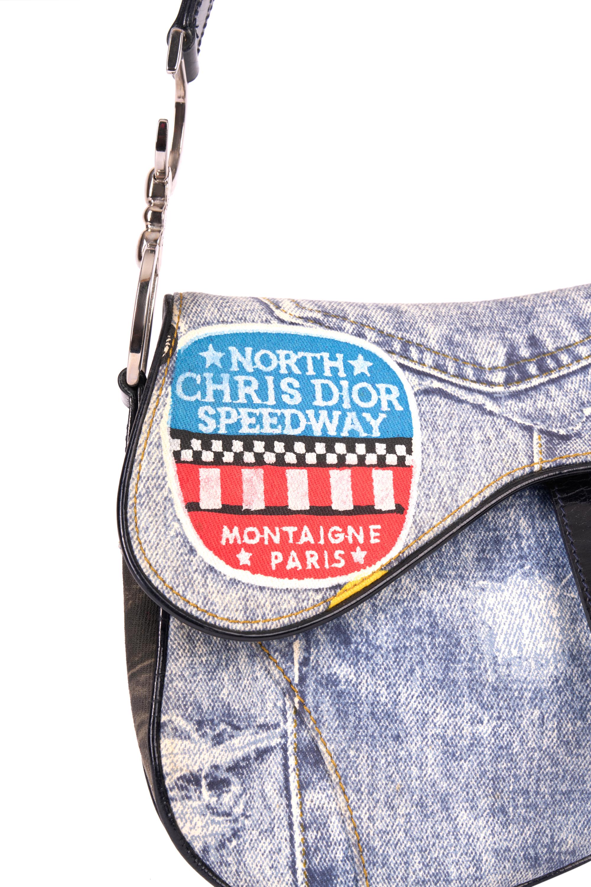 Christian Dior Vintage 2001 Double Denim Saddle Bag 2