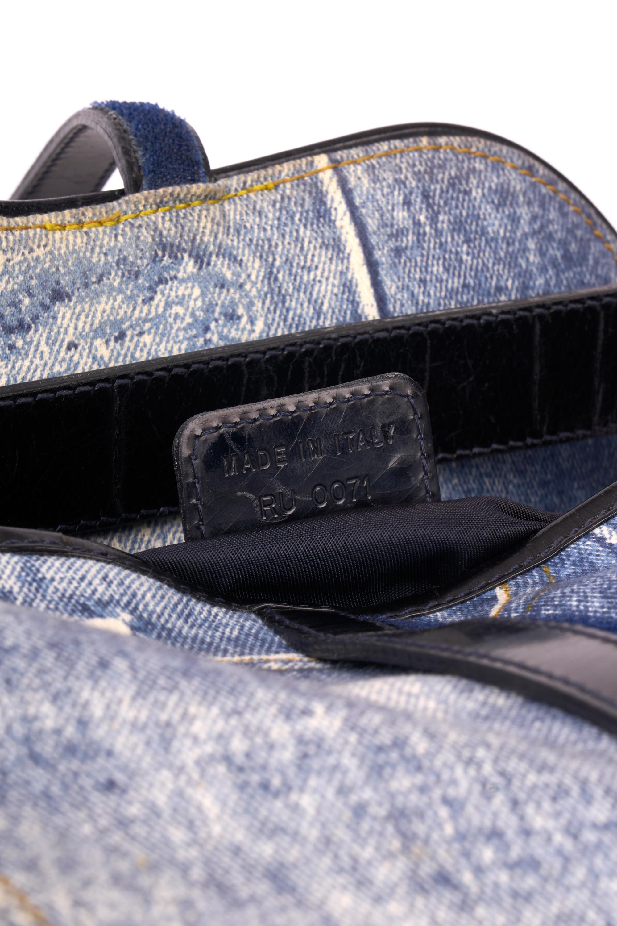 Christian Dior Vintage 2001 Double Denim Saddle Bag For Sale 2