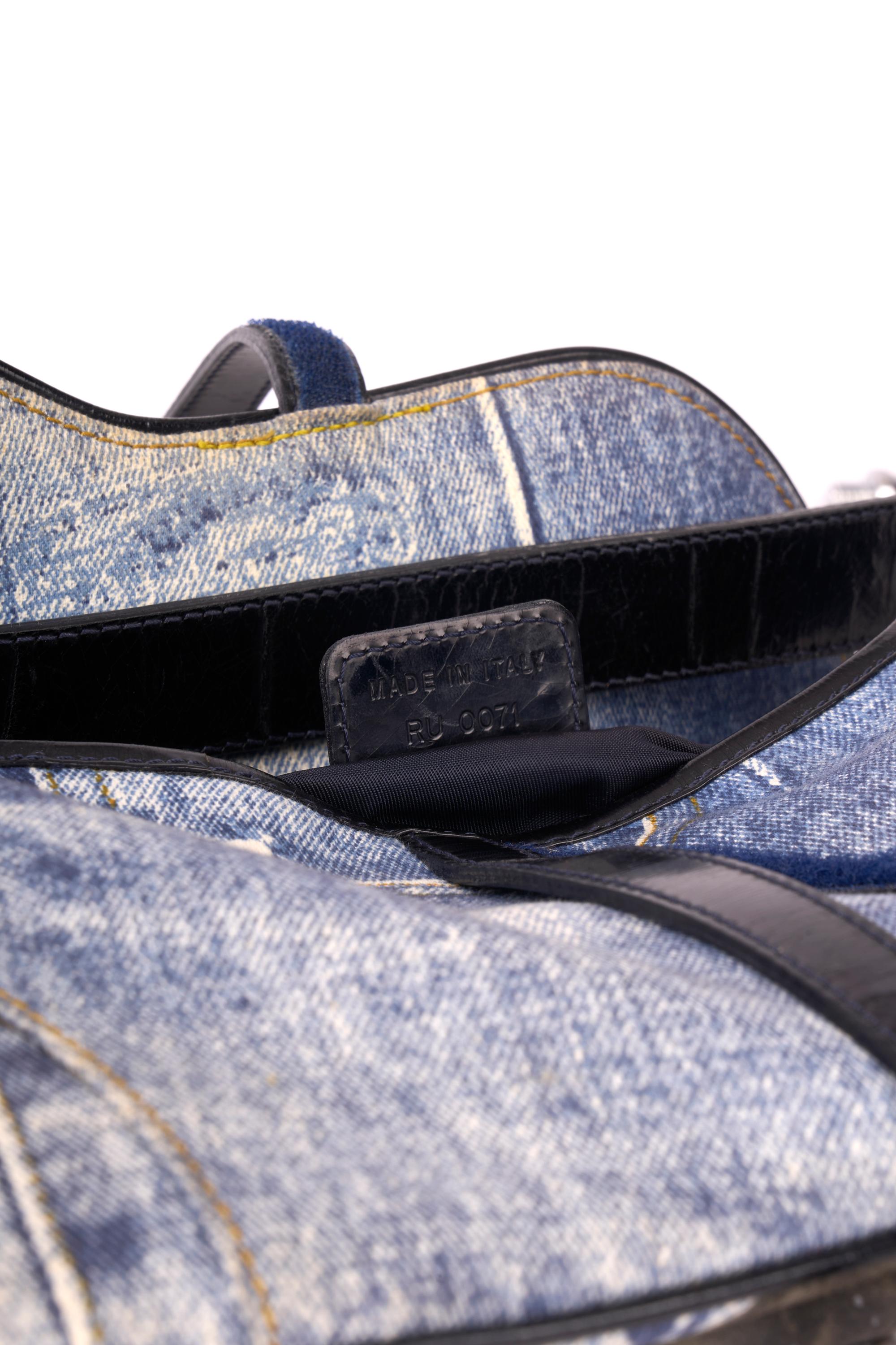 Christian Dior Vintage 2001 Double Denim Saddle Bag 3
