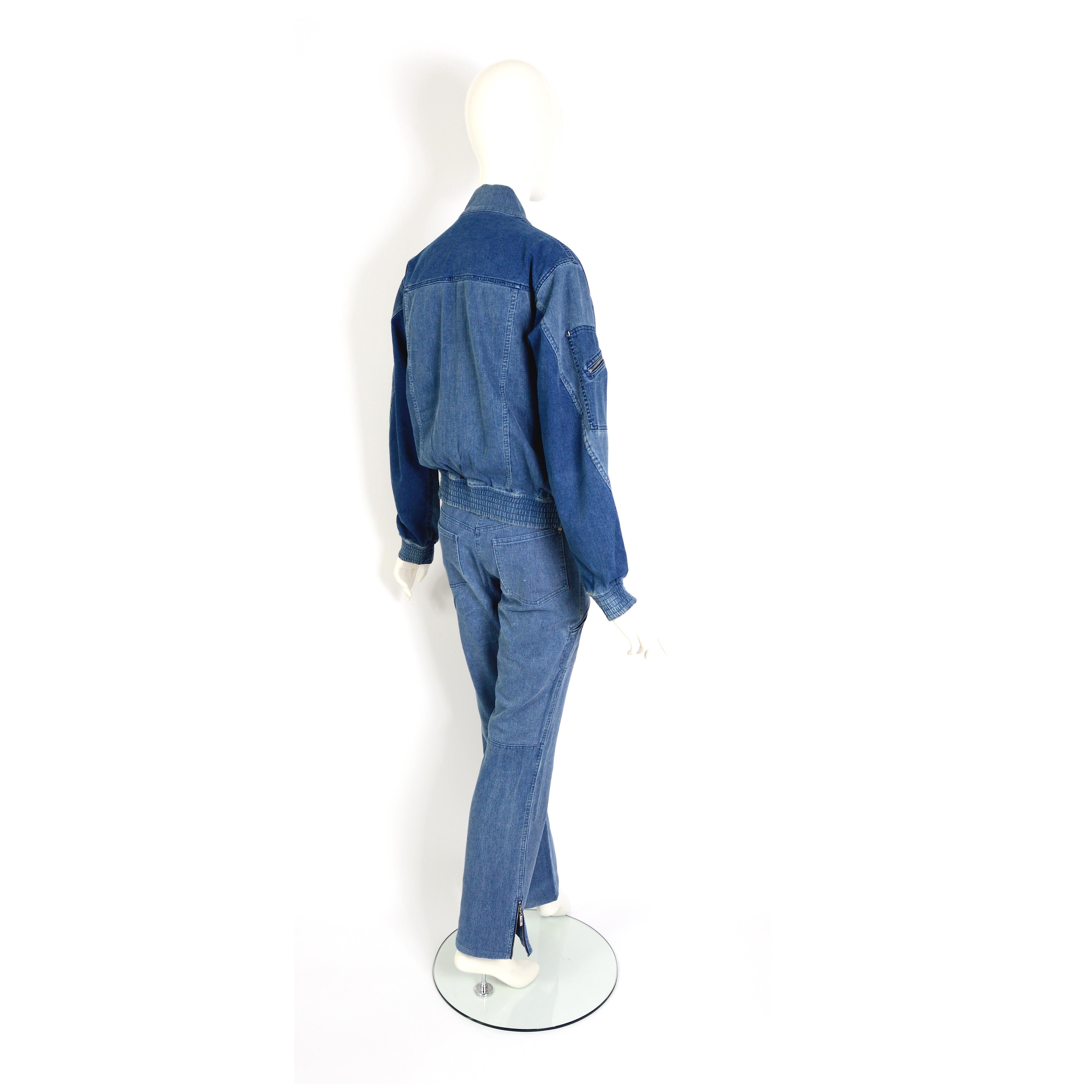 Christian Dior vintage 2004 cotton corduroy denim bleu jacket and pants set  2