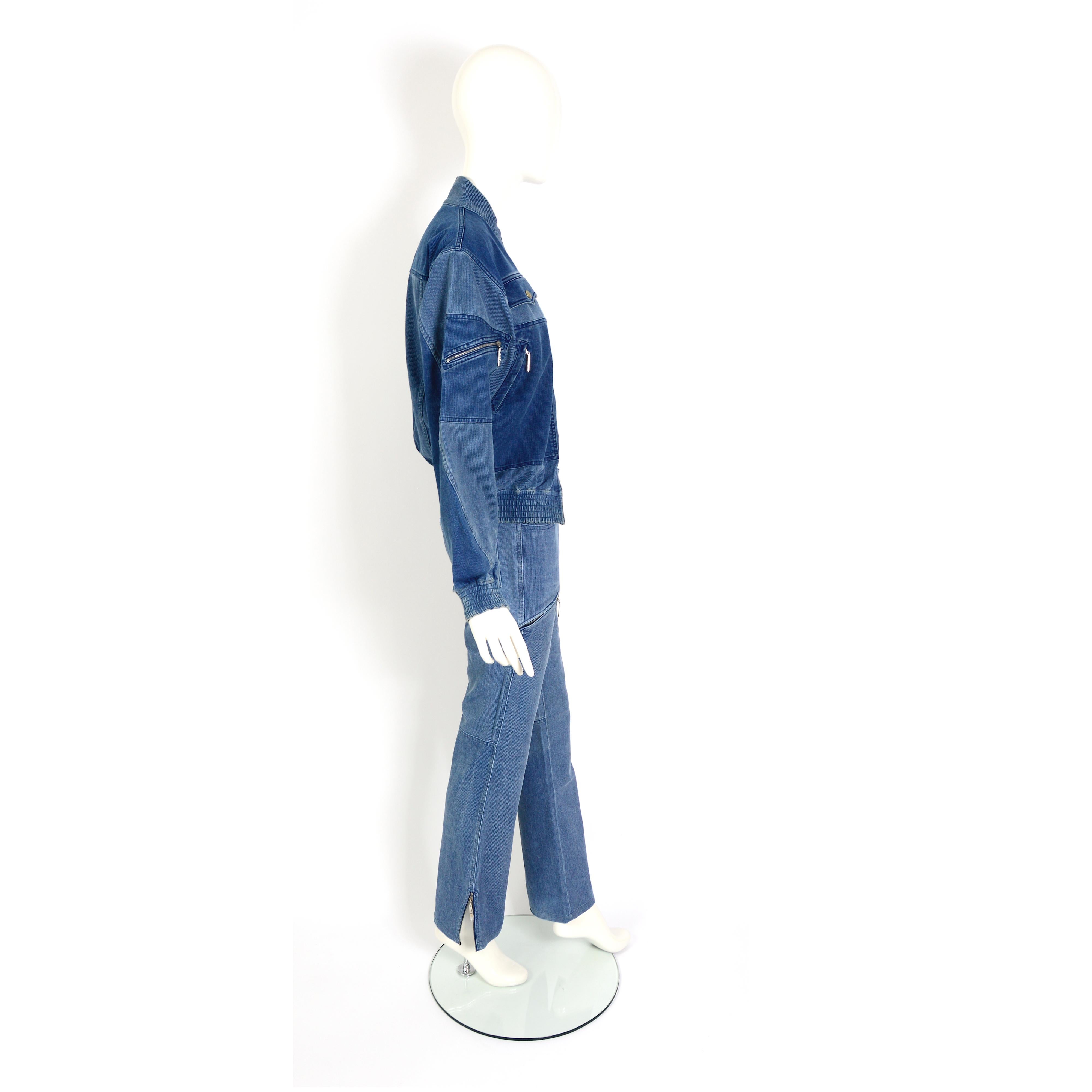 Christian Dior vintage 2004 cotton corduroy denim bleu jacket and pants set  3