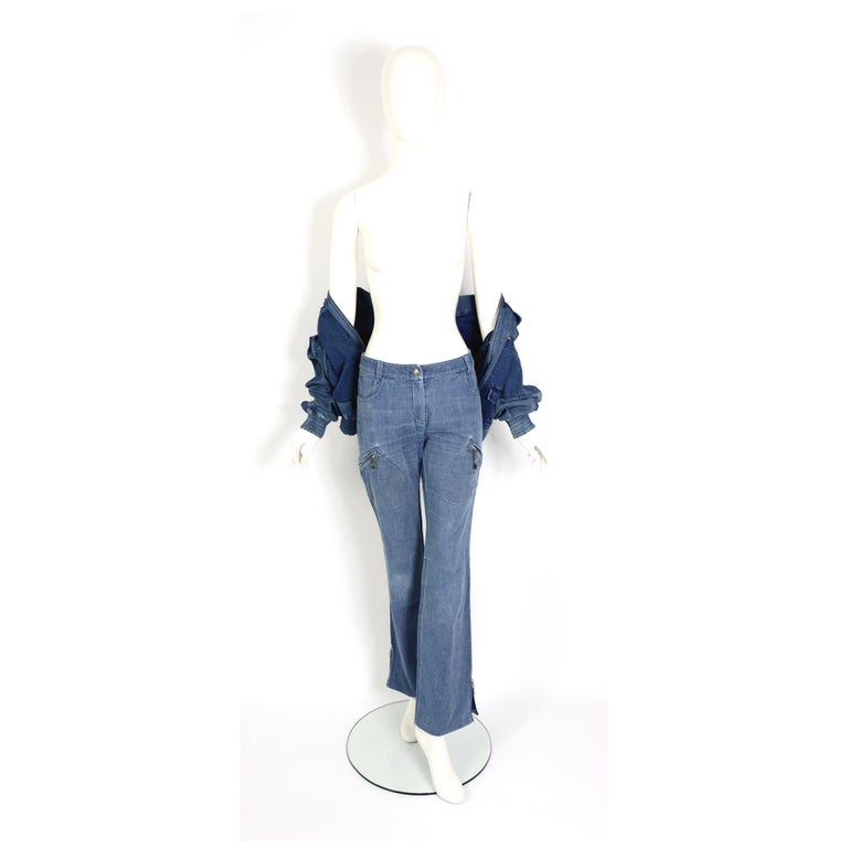 Christian Dior vintage 2004 cotton corduroy denim bleu jacket and pants set  For Sale 10